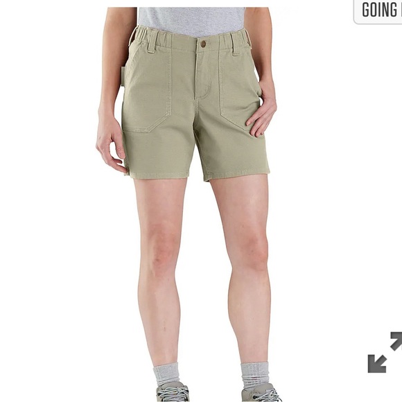 WOMEN'S RUGGED FLEX® RELAXED FIT CANVAS WORK SHORT Size 10 - Picture 1 of 7